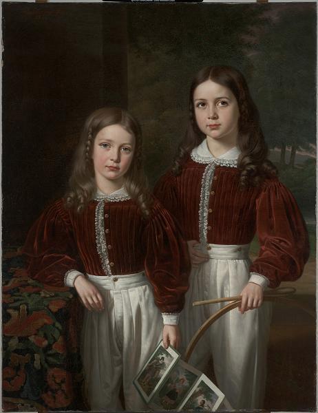 unknow artist Portrait of Two Children, Probably the Sons of M. Almeric Berthier, comte de LaSalle China oil painting art